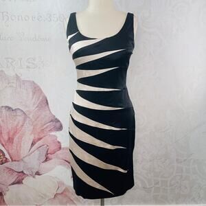 JAX black and ivory sheath dress Size 12
